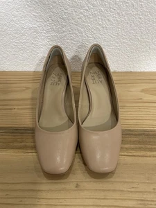 Naturalizer Karina Size 6M Beige Leather Business Casual Slip On Heels Shoes - Picture 1 of 6
