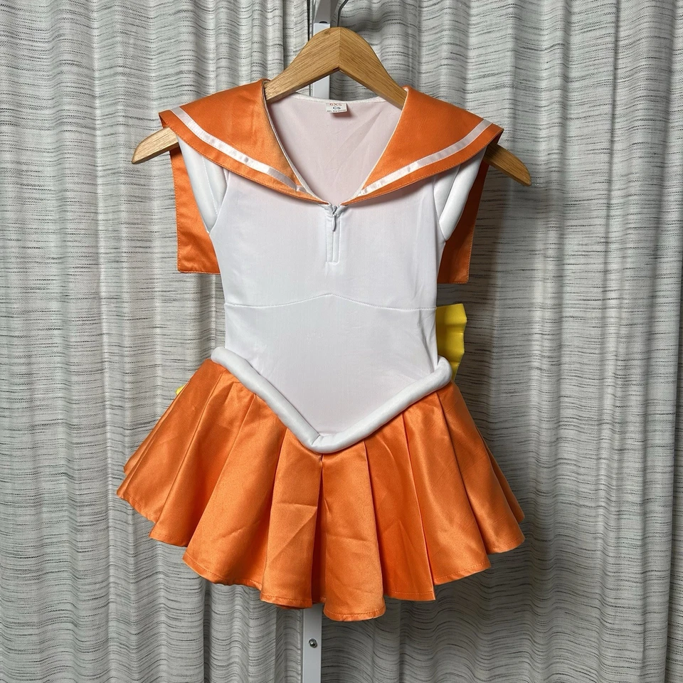 Sailor Moon Cosplay Sailor Venus Minako Aino Costume Girls 6XS Anime Dress, Bow - Image 1 of 4