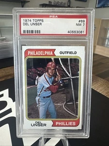 1974 Topps Baseball #69 Del Unser PSA 7 - Picture 1 of 2