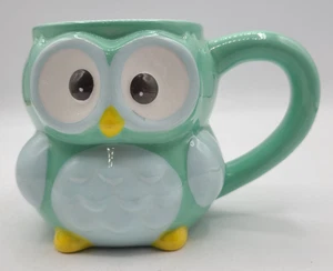 Modern Expressions Walgreen Owl Bird Novelty Coffee Cup Mug Green Ceramic 4" - Picture 1 of 8
