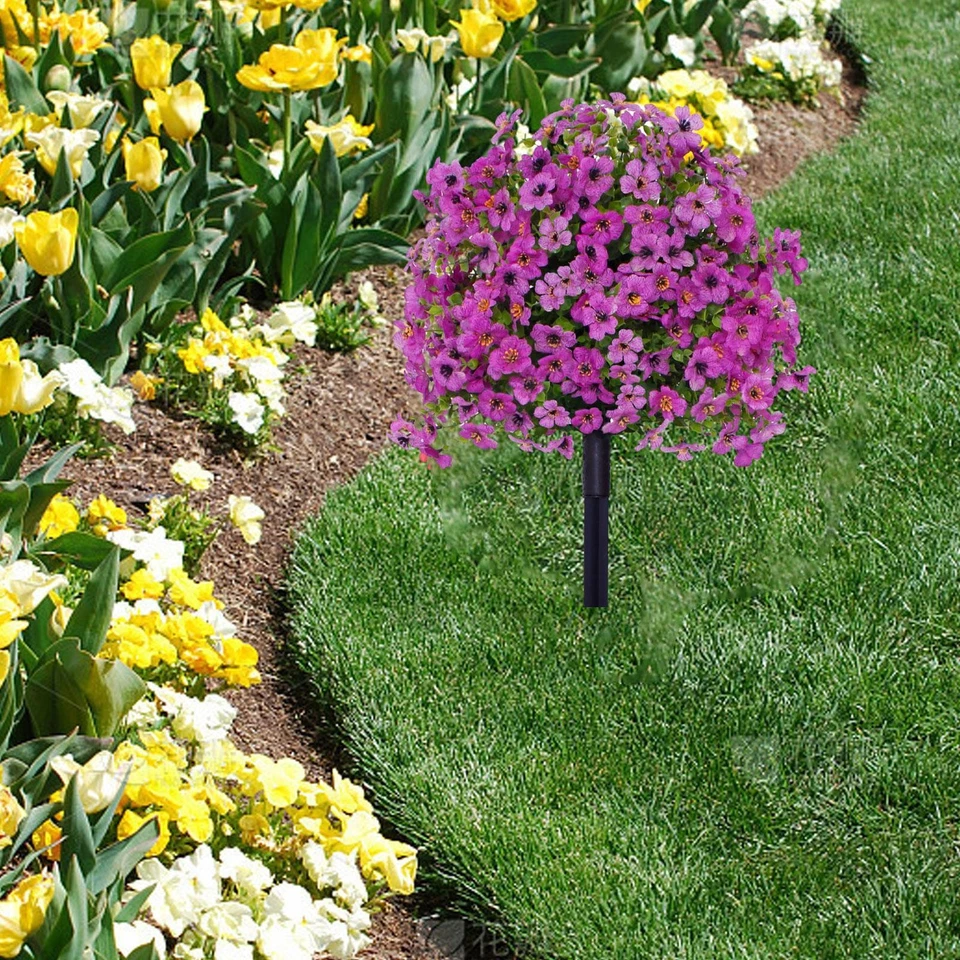 Artificial Flower Garden Stake Artificial Plant 24" Faux Greenery Shrubs with - Image 1 of 1