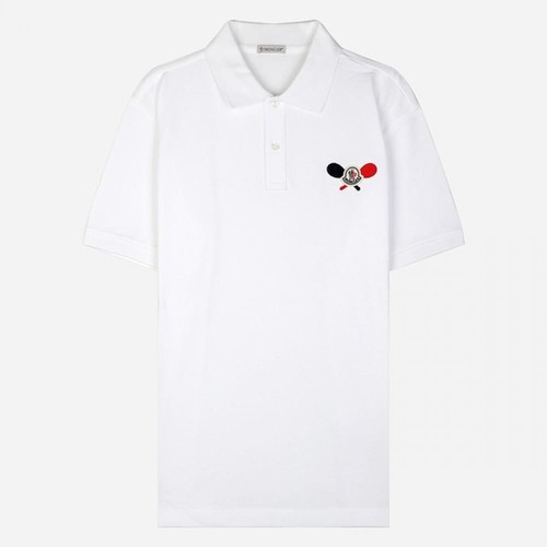 Moncler Maglia Uomo Tennis Logo PK Bianco 8A00009 89A16 002 72872459