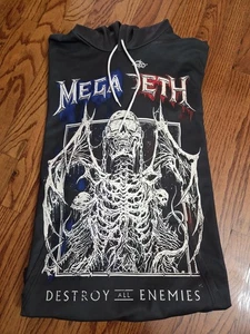 MEGADETH BAND XXL 2XL HOODIE UNISEX DESTROY ALL ENEMIES CONCERT - Picture 1 of 3