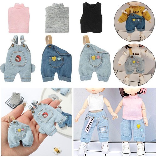 VETEMENTS Salopette per bambole 1 12 maglietta moda jeans pantaloni casual vestiti accessori