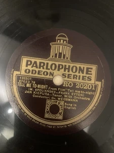Jan Kiepura 78rpm 10” Tell Me To-Night / La Danza  Odeon Series RO 20201 Shellac - Imagen 1 de 2