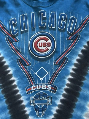 Liquid Blue Chicago Cubs Double Sided Graphic Tie Dye Adult T-shirt Size Large? - Image 1 of 4