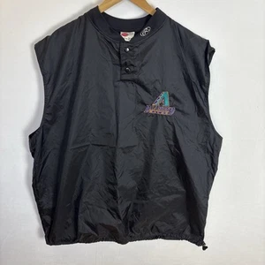 Vintage Rawlings Windbreaker Vest Black Arizona Diamond Backs Men’s XL - Picture 1 of 4