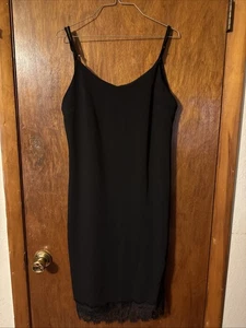 Damen Neu mit Etikett "Nordstrom" schwarz ärmellos Midi Slip Spitzenrand Größe M. C128 - Bild 1 von 5