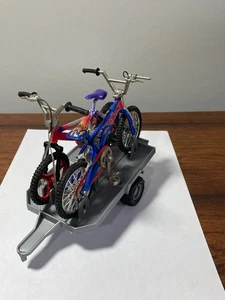 Vintage X-Pro DIE CAST BMX BICYCLES Toy w/Trailer Fireball - Picture 1 of 15