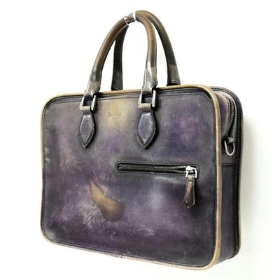 Berluti Anjou маленький портфель скритто кожи J1104 фиолетовый 10,8 * 15,1 * 3,1 дюйма - Изображение 1 из 4