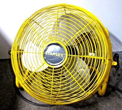 Stanley Industrial Sized Yellow 12" Velocity Fan Rare - Image 1 of 4
