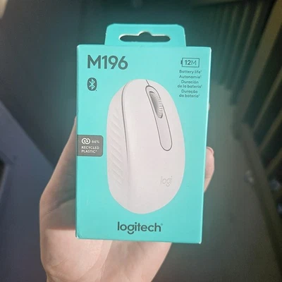 Logitech M196 Wireless Bluetooth Mouse White New In Box - Image 1 of 4