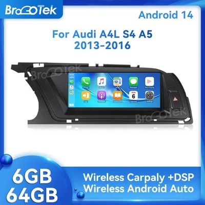 8.8" Android 14 Autoradio CarPlay 64GB DAB+ Für Audi A4/A5 B8 S4 S5 2013-2016  - Bild 1 von 4