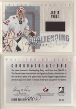 2006 In the Game-Used International Ice Signature Series Silver /60 Justin Pogge