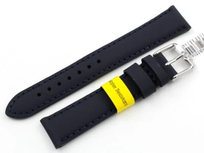 Correa de cuero de goma 18 mm deportiva azul unisex hebilla impermeable Foto 1 de 4