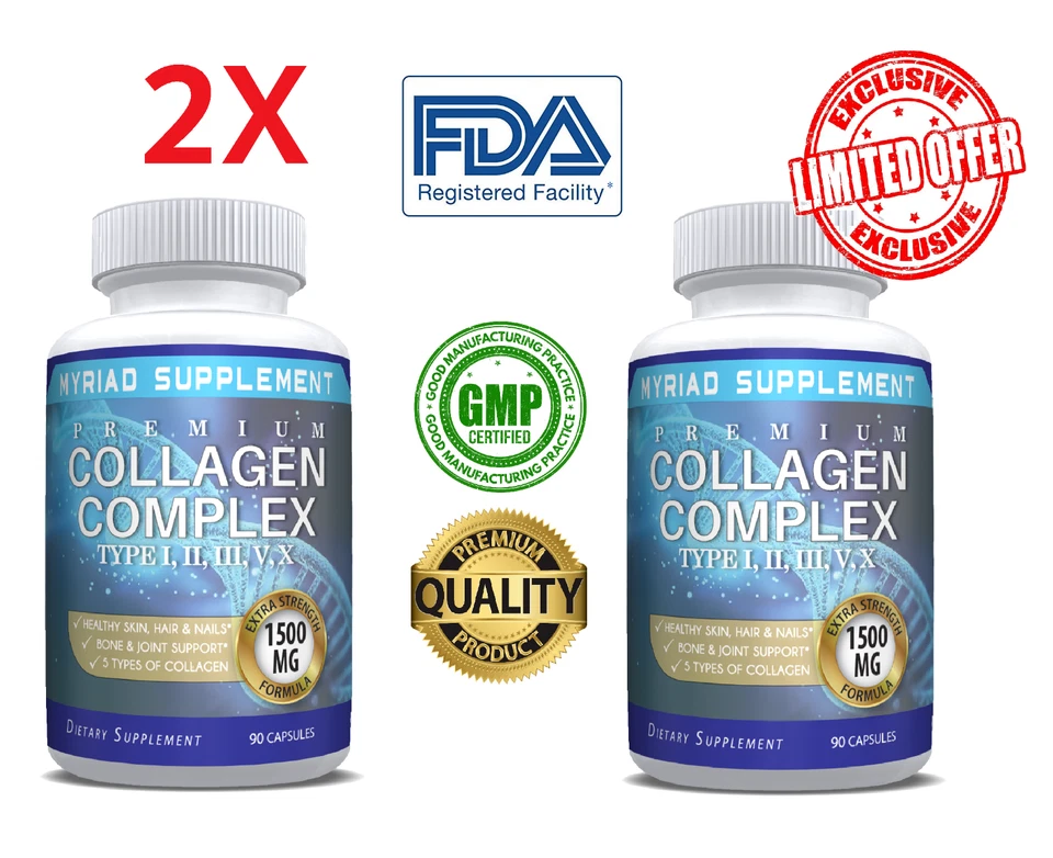 Saha 100 Natural Multi Collagen Peptides Type I II III Pills 60 Keto Friendly