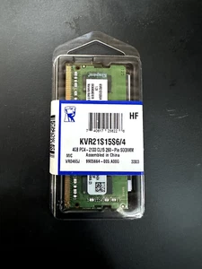 Kingston 4GB 1Rx16 512M x 64-Bit PC4-2133 CL15 260-Pin SODIMM KVR21S15S6/4 NEW - Picture 1 of 2