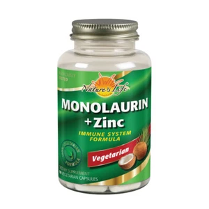 Natures Life Monolaurin + Zinc 1000mg, 90ct, 45 Serv. - Picture 1 of 4