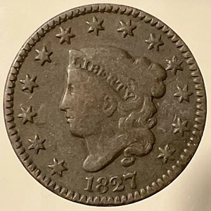 1 CENT 1827 UNITED STATES OF AMERICA 1 CENTESIMO INDIANO USA - Picture 1 of 2