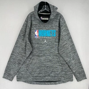 Jordan Charlotte Hornets Hoodie Pullover Mens 3XLT Gray Logo Graphic Print - Picture 1 of 13