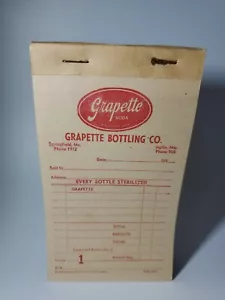 Vintage 40er Jahre Grapette Soda Grapette Abfüllfirma Quittungsbuch RAR - Bild 1 von 12