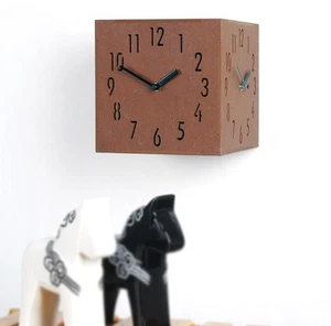Square 3D Wooden Wall Clock Modern Art Design Table Clock Home Decor - 3ClockBR - Picture 1 of 7