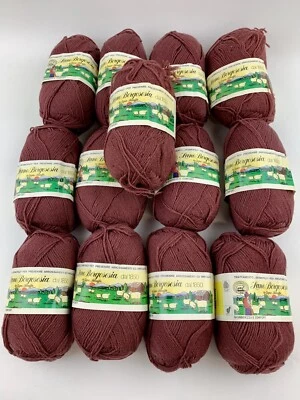 Lote de 13 novelos de lã Lane Borgosesia cor 3812 coral todo mesmo corante lote de fios - Imagem 1 de 4