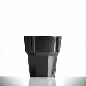 Rocks Glass Black 9oz 256ml Reusable Polycarbonate BBP Elite - Box of 36 - Picture 1 of 1