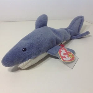 Retired Ty Beanie Baby MWMT CRUNCH Shark PVC Pellets - Picture 1 of 6
