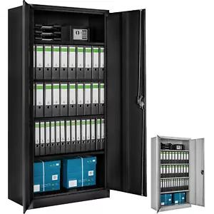 Aktenschrank mit Böden Büroschrank Metallschrank Stahlschrank Materialschrank - Bild 1 von 37