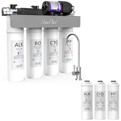 WP2-400 GPD 8-Stage Reverse Osmosis Alkaline pH+Water Filter System+3*Filters - Image 1 of 4