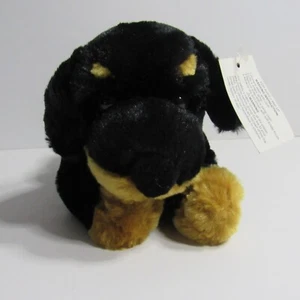 Walmart Stores LOVE ME Corazón Negro Marrón CACHORRO PERRO 7" Juguete de peluche de 7 - Imagen 1 de 5