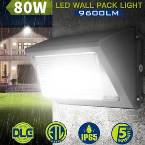 80W Led Wall Pack Light Dusk to Dawn Commercial Outdoor Security Lighting IP65 - Picture 1 of 10
