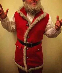 Chronicles Santa Claus Fur Wool Jacket - Kurt Russell Xmas Coat - Picture 1 of 3