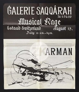 ARMAN Exposition SAQQÂRAH Suisse Georges HUGNET Affiche 1962 - Picture 1 of 2