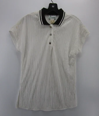 Camisa Polo Joanna DE COLECCIÓN Mujer Pequeña Blanca Pullover Años 90 Arrugadas Golf Nueva con Etiquetas * Foto 1 de 4