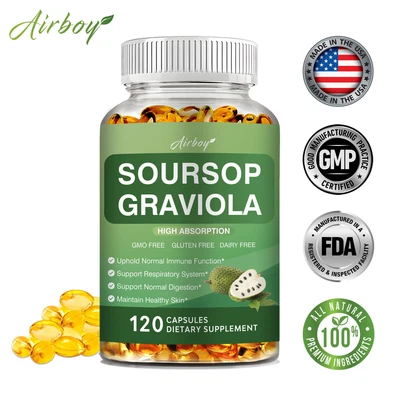 AIRBOY Guanábana Graviola 1000 mg - Apoyo inmunológico, apoyo digestivo, salud respiratoria