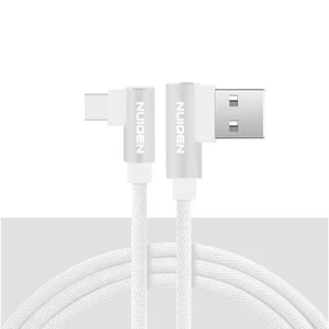 2X USB Type C Nylon Right Angle Charging Cable - Picture 1 of 11