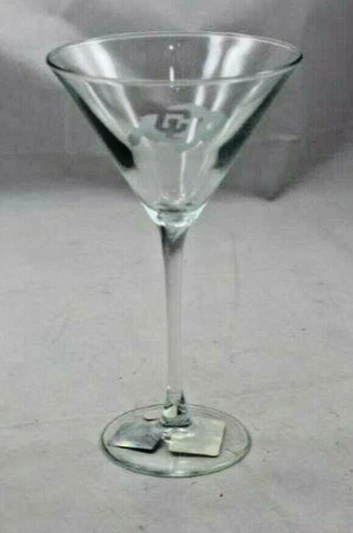 CU Buffs Crystal Glass Martini Cocktail Cocktail Bar Margarita Large 10oz 8" Cover