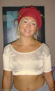 Top de danza del vientre Lycra Choli cáscara de huevo elástica blanca - Imagen 1 de 1