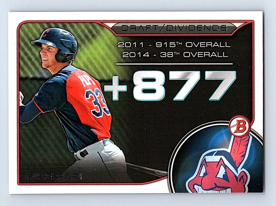2015 Bowman Draft Picks & Prospects Dividends Mike Papi Cleveland Indians #DD-MP - Image 1 of 2