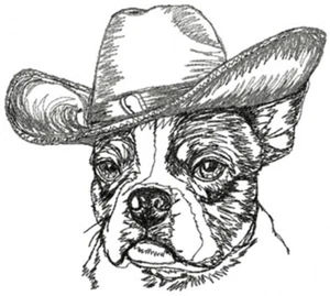Boston Terrier personalisierte bestickte graue Vliesstadiondecke - Bild 1 von 6
