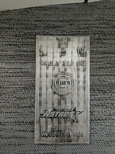 1998 Wrigley Field Chicago Cubs vs Astros Baseball Metal Ticket - Picture 1 of 3