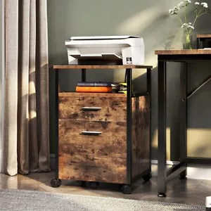 Home Office Metal Wooden Mobile File Cabinet Drawer Filing Cabinet Printer Desk - Picture 1 of 9