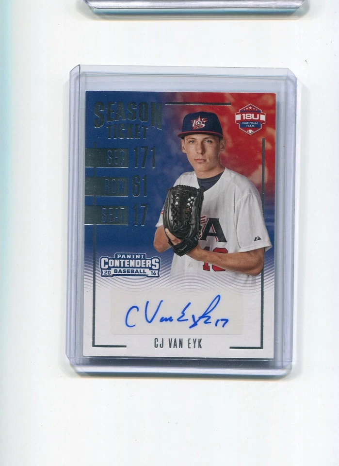 2016 Elite Extra Edition Contenders 18U Team Season Ticket CJ Van Eyk Auto - Image 1 of 1
