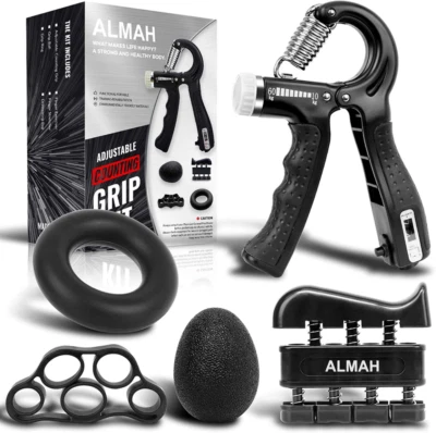 ANIME SHOCKWAVE ALMAH Hand Grip Strengthener Kit 5 Pack Forearm Finger workout Ship Out From USA