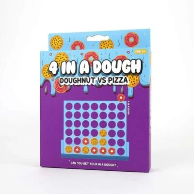 Gift Republic Dough Connect 4 Doughnut Vs Pizza Style Family Party Fun Game Mini - Image 1 of 3