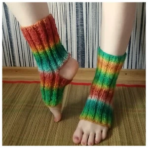 Yoga Socks Women Colorful Knitted Hand Non Slip Wool Leg Warmers Short Leggings - Picture 1 of 12