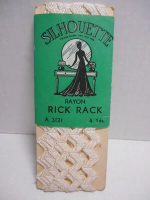 Vintage Silhouette Rayon RICK RACK Sewing Craft Trim White - Image 1 of 4