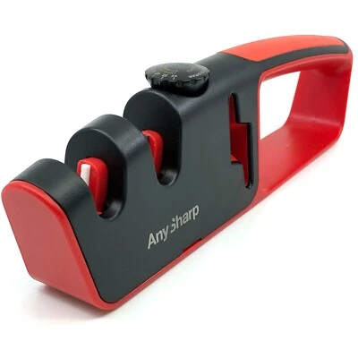 AnySharp Adjustable Angle, 2 Stage Knife & Scissors Sharpener with ComfortGrip